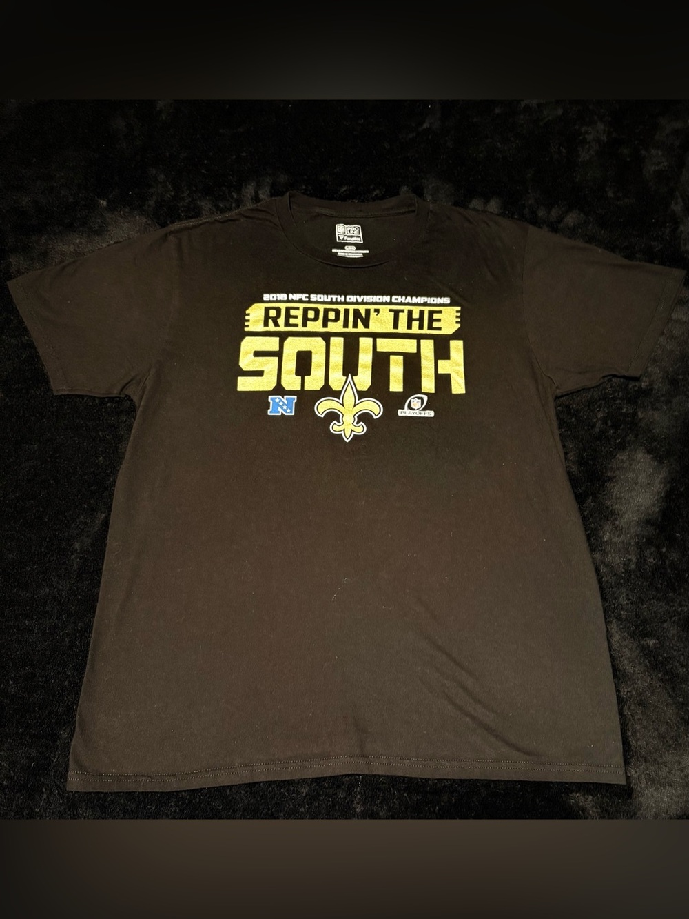 New Orleans Saints Fanatics 2018 NFC South Champs Reppin the South Tee Large